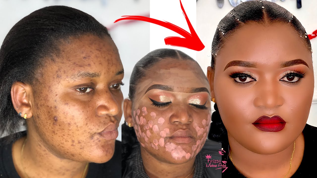 JIFUNZE MAKEUP INAYOZIBA na KUFICHA MADOA NA CHUNUSI |FULL COVERAGE MAKEUP|Full makeup transfomation
