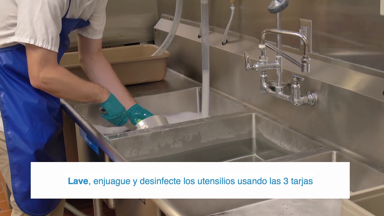 Sink & Surface Cleaner Sanitizer 3 Compartment Sink Procedures Spanish Latin America