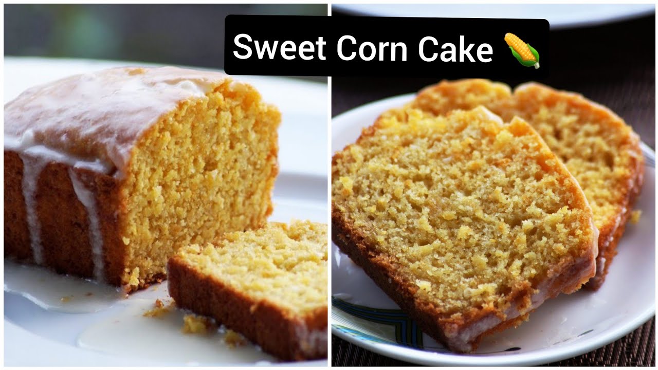 🌽Eggless Sweet Corn Cake with Vanilla Glaze | Sweet Corn cake recipe | unique cake recipe |