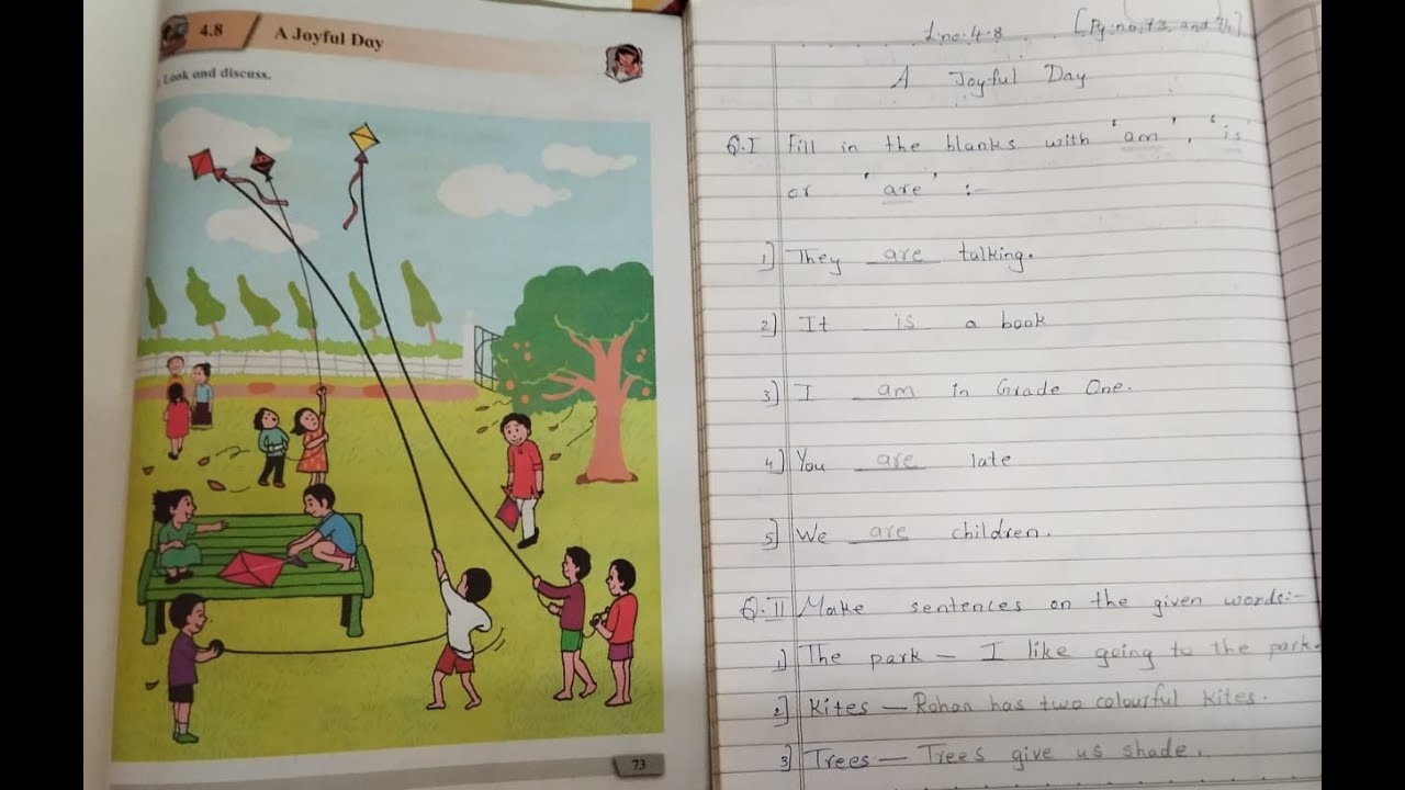 A Joyful Day &bull; L No 4.8 &bull; English &bull; Std 1 &bull; New Syllabus 2025 &bull; Explanation, Activity & Written Note