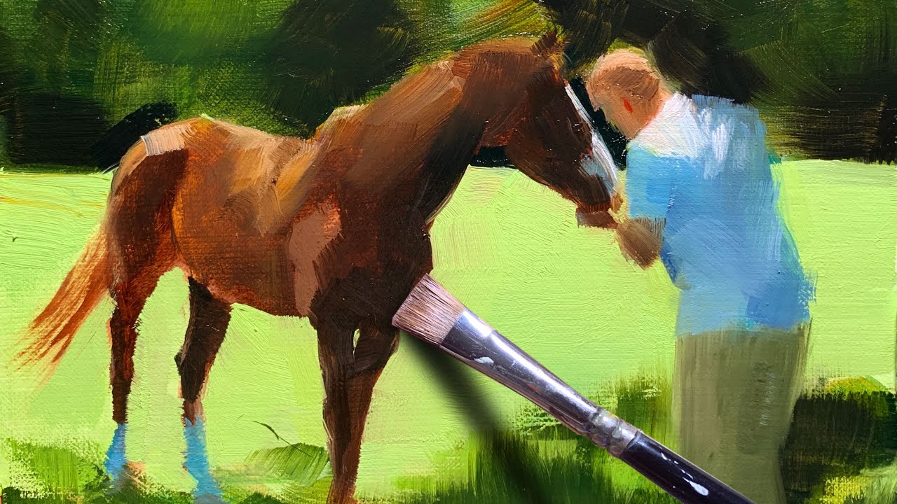 Painting a realistic horse using minimalist painting techniques