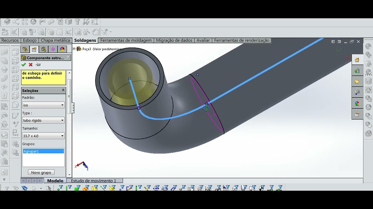 SOLIDWORKS - SOLDAGEM ESTRUTURAL - PERFIS.