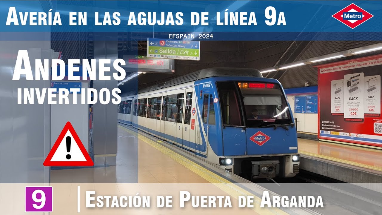 Andenes invertidos en Puerta de Arganda Línea 9 @ Metro de Madrid