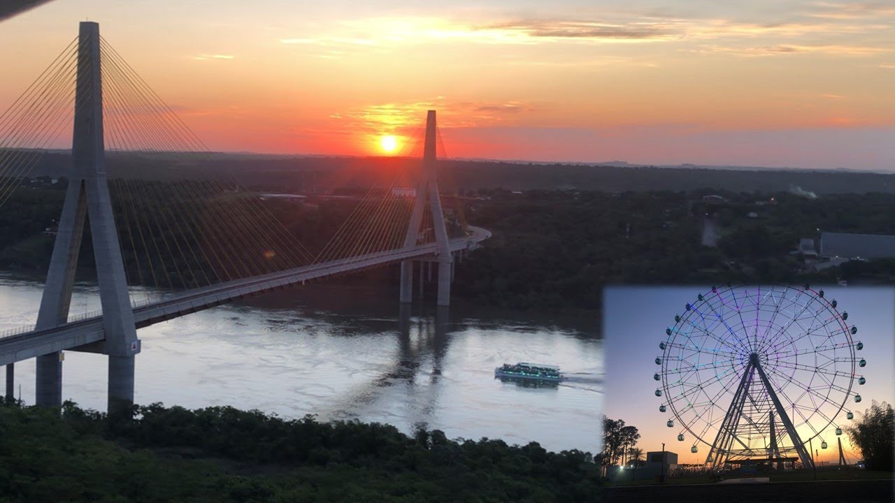 Triple border and Sunset Views from Ferris wheel Yup Star Foz - Roda Gigante de Foz do Iguacu