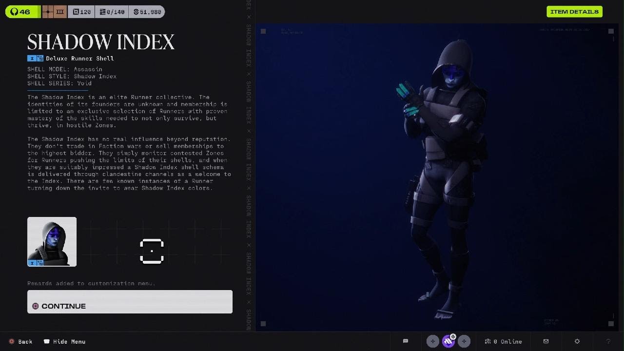 Marathon - Unlocking the Assassin Mastery Skin: Shadow Index