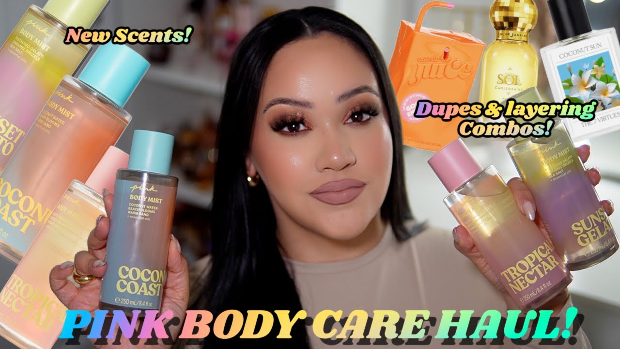 MORE NEW VICTORIA'S SECRET PINK BODY CARE HAUL! THESE ARE SO GOOD! 🌴🥥🥭 | AMY GLAM ✨