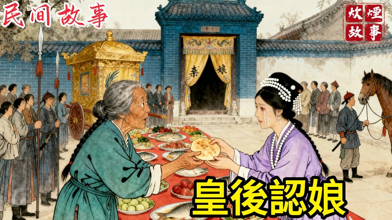 癡傻婆婆被兒媳餵豬食，卻把半塊餅偷偷給了流浪女，十年後，皇後鑾駕停在家門口，跪喊娘親！#故事頻道#民間故事#故事分享#中國文化#情感#聽書