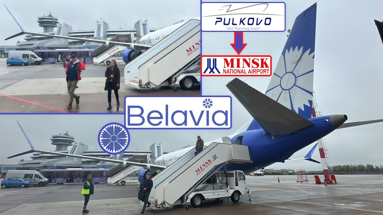 4K UHD Scenic Flight Belavia Belarusian Airlines Pulkovo airport to Minsk Airport