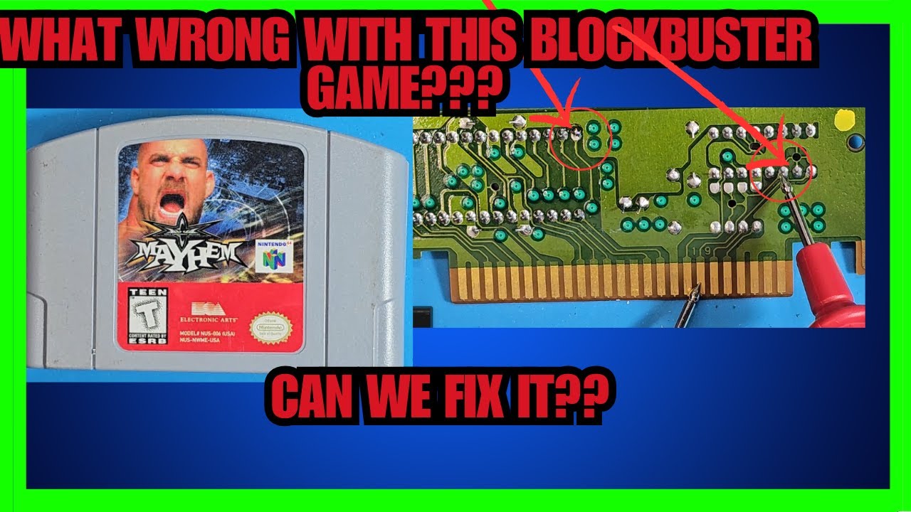 CAN WE FIX N64 WCW MAYHEM FROM BLOCKBUSTER??? VIDEO GAMES RETRO REPAIRS~!
