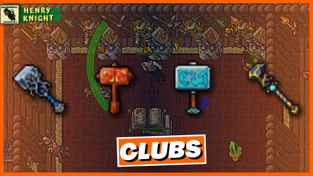 TIBIA: CLUBS DE KNIGHT DO LEVEL 8 AO 400+ (SET EK)