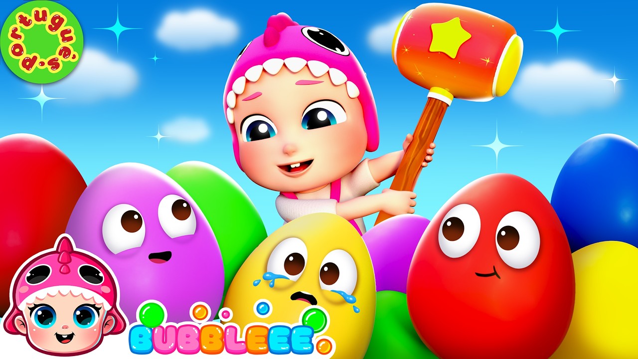 Quebre os Ovos Surpresa! 🥚🔨 Aprenda Cores e Números com Animais Mágicos | Bubbleee Canções Infantis