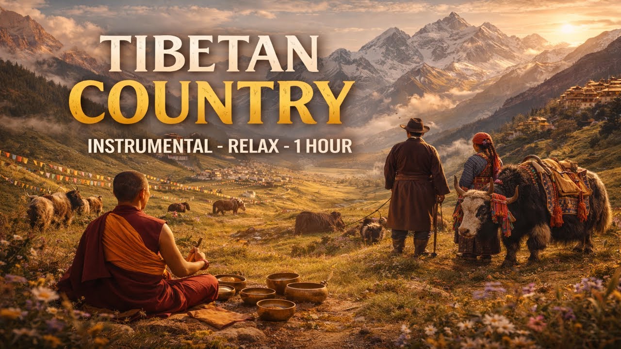 Tibetan Country 🏔️ Instrumental Calm & Relax | 1 Hour Meditative Country Vibes