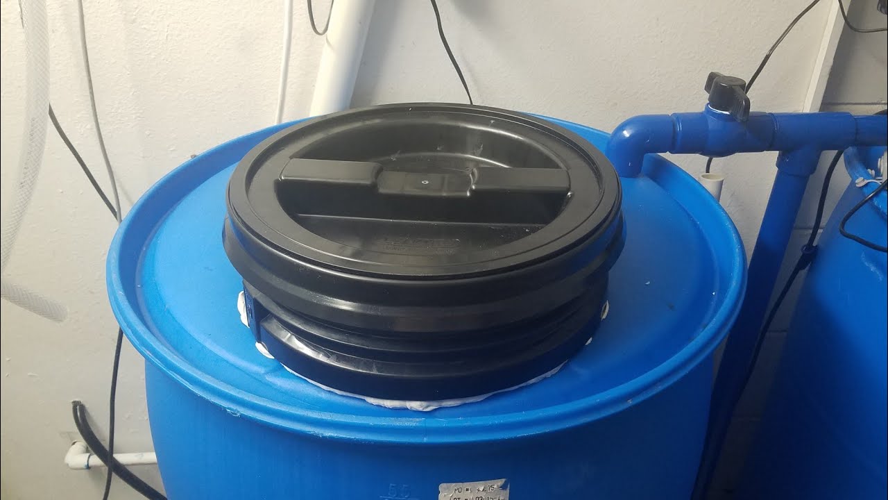 Install lid on 55 gallon plastic barrel