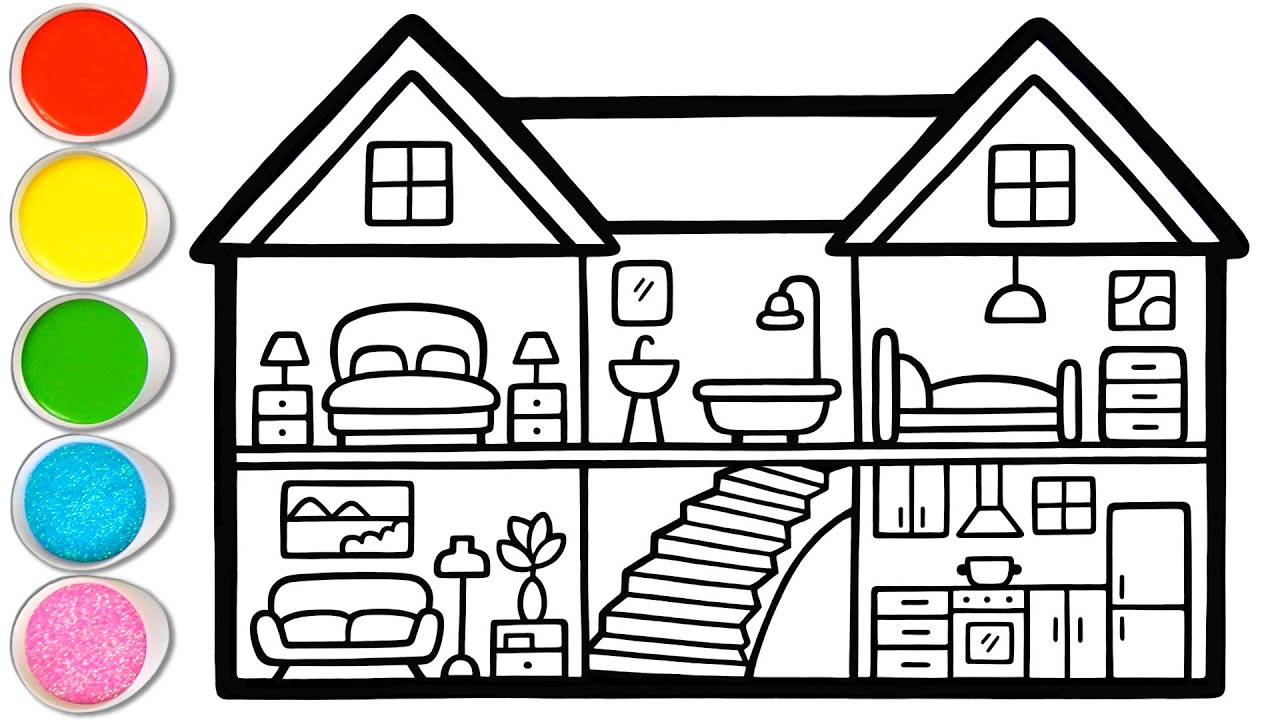 Dibujemos Juntos una Casa en Miniatura Colorida ❤️🏠❤️ Dibujos de Casas #85