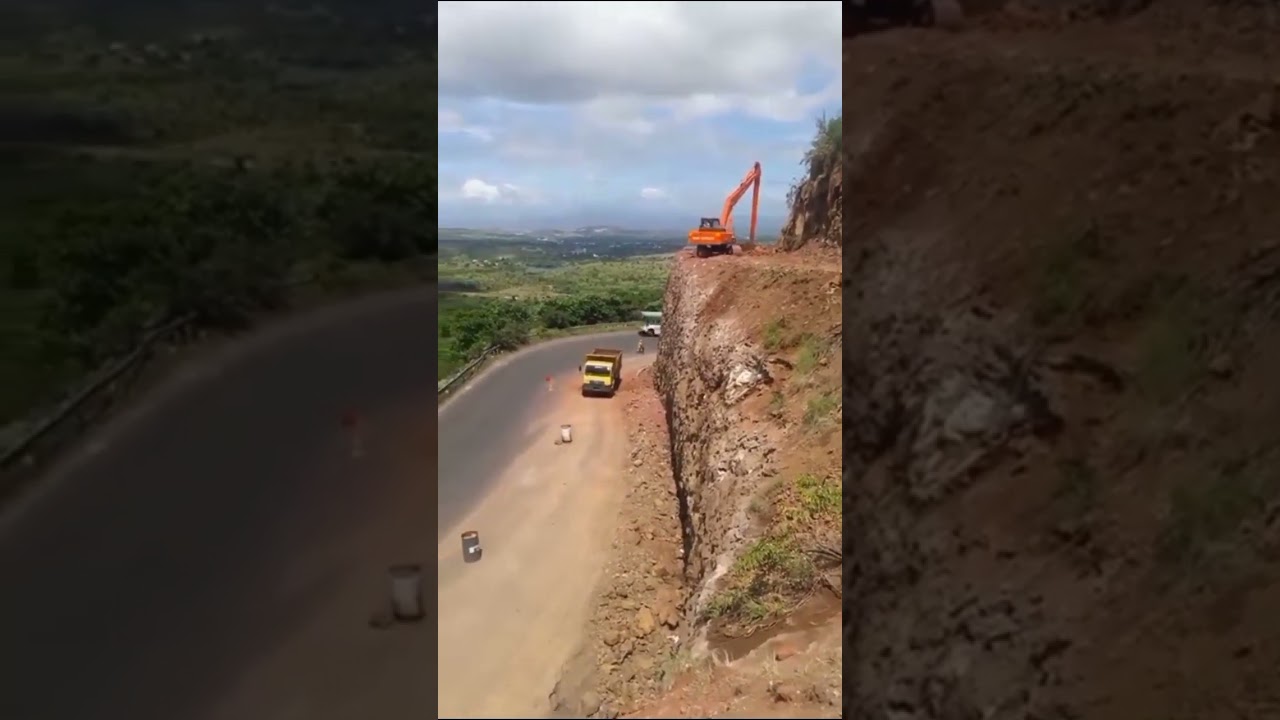 Road contraction work Hill cutting #contraction #working