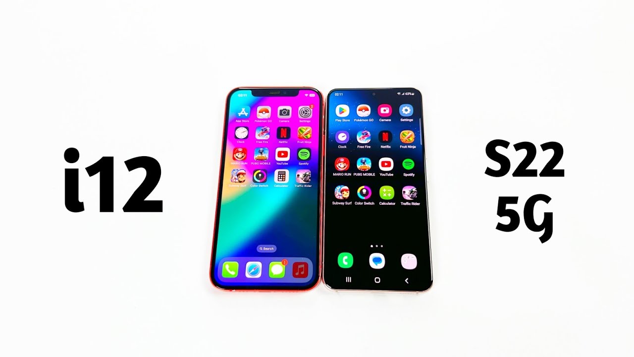 iPhone 12 vs SAMSUNG S22 5G - Speed Test