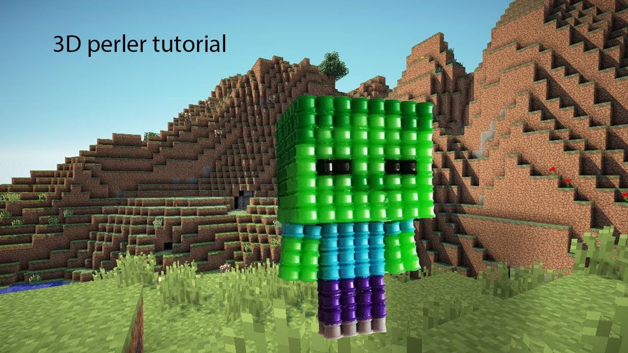 3D perler - minecraft zombie tutorial (1 minuite build)