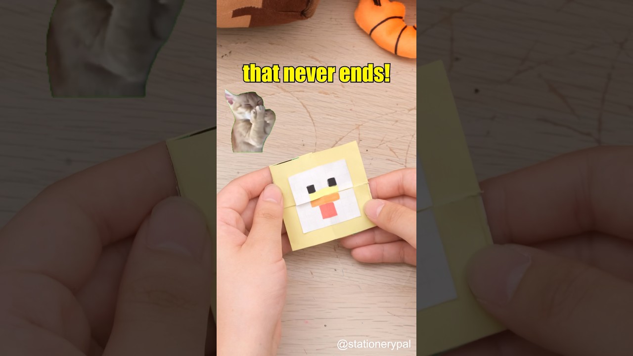 DIY a magic card that flips forever! ♾️🐔🐷#shorts