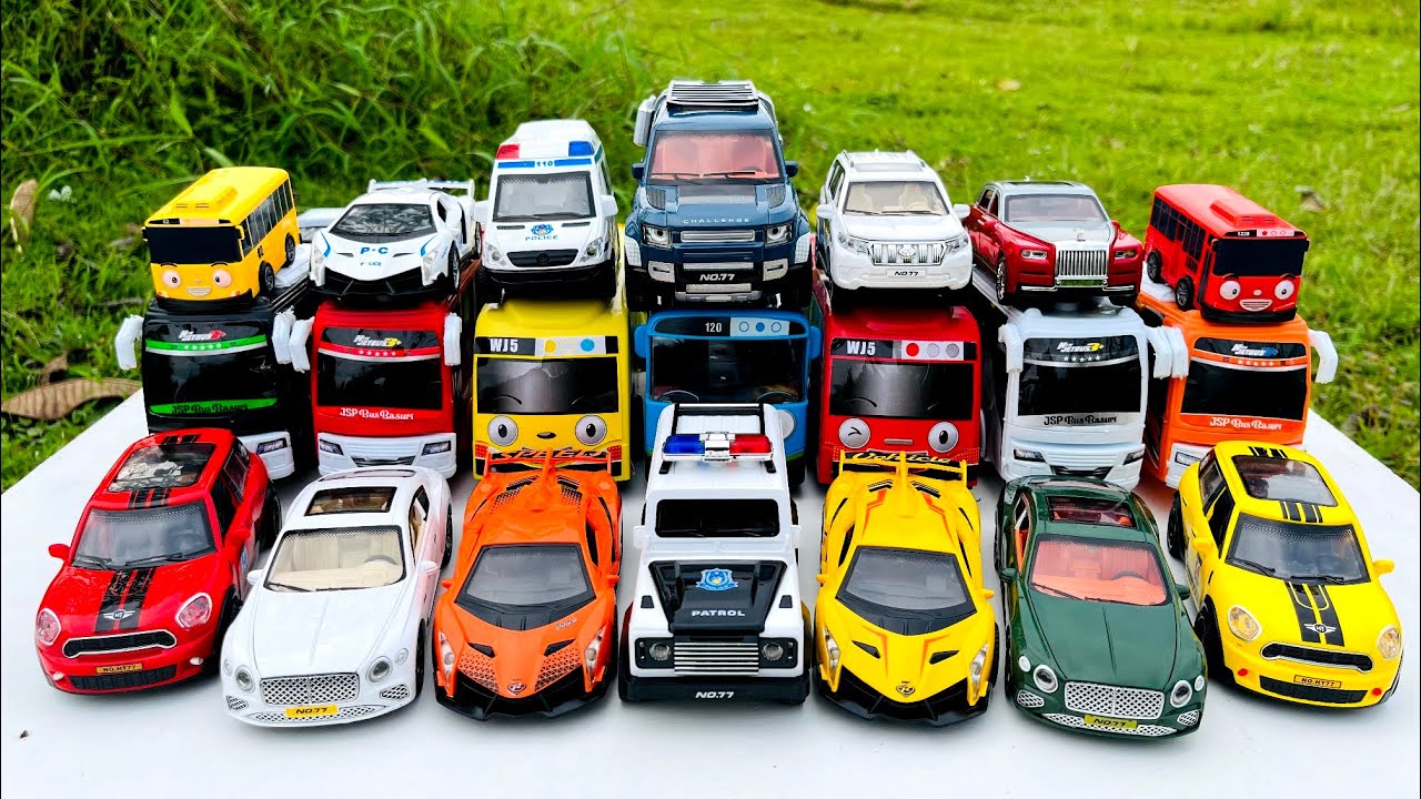 Mobil Mobilan Bus Tayo, Lamborghini, Jeep, Mcqueen, Mobil Polisi, Mobil Balap, Mobil Truk Oleng #113
