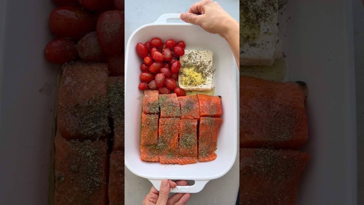 Baked Feta Salmon Pasta | FeelGoodFoodie