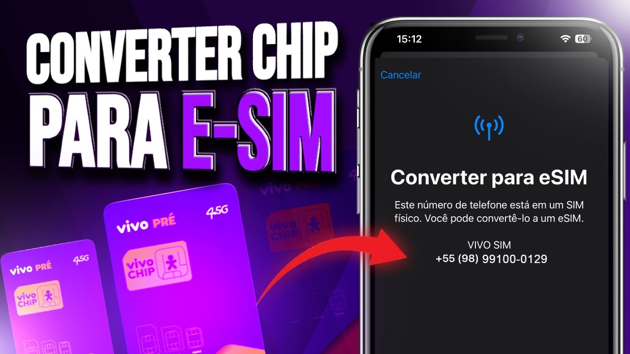 🟣COMO CONVERTER CHIP FÍSICO em eSIM - E-CHIP VIVO