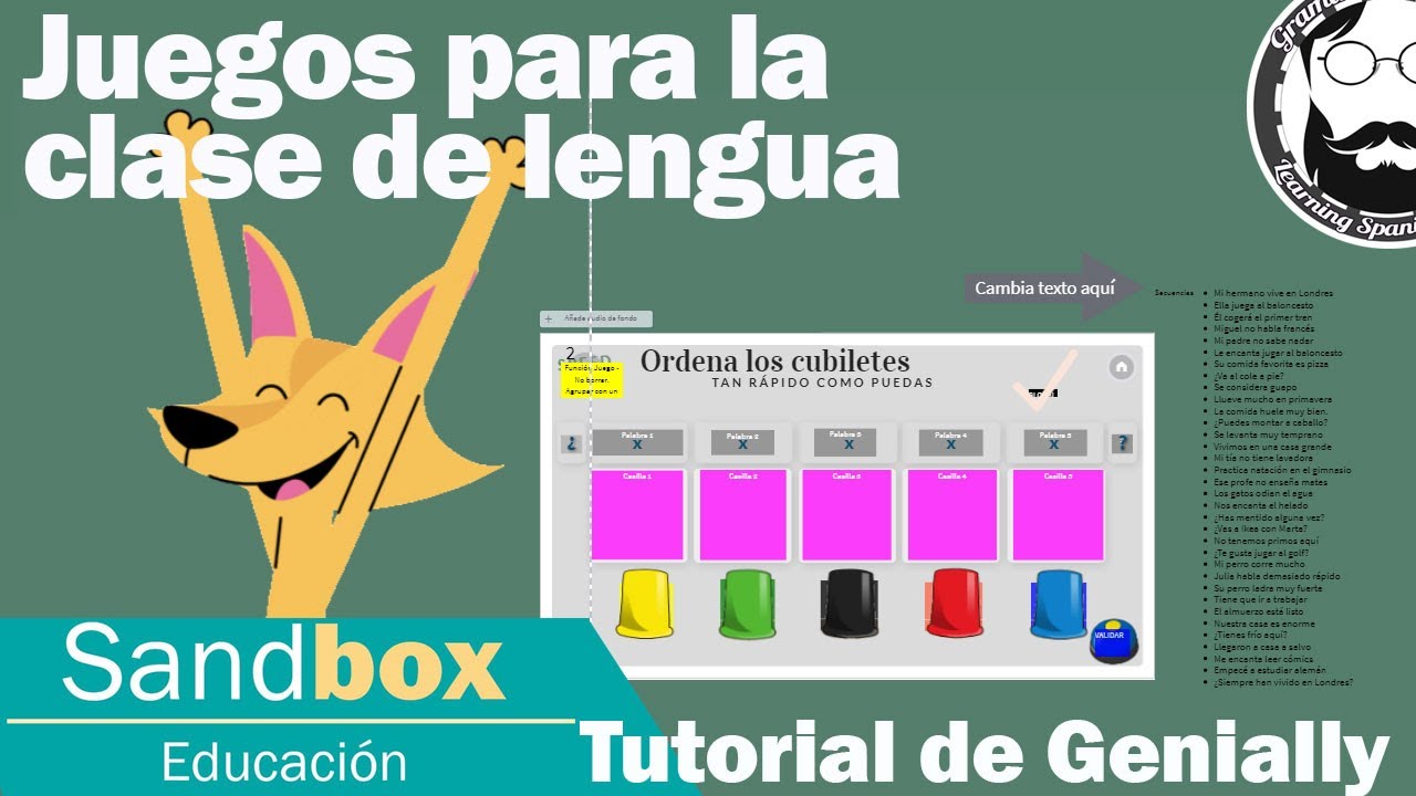 Juegos para la clase de lengua 🤖 Speed Cups by Sandbox Ed.