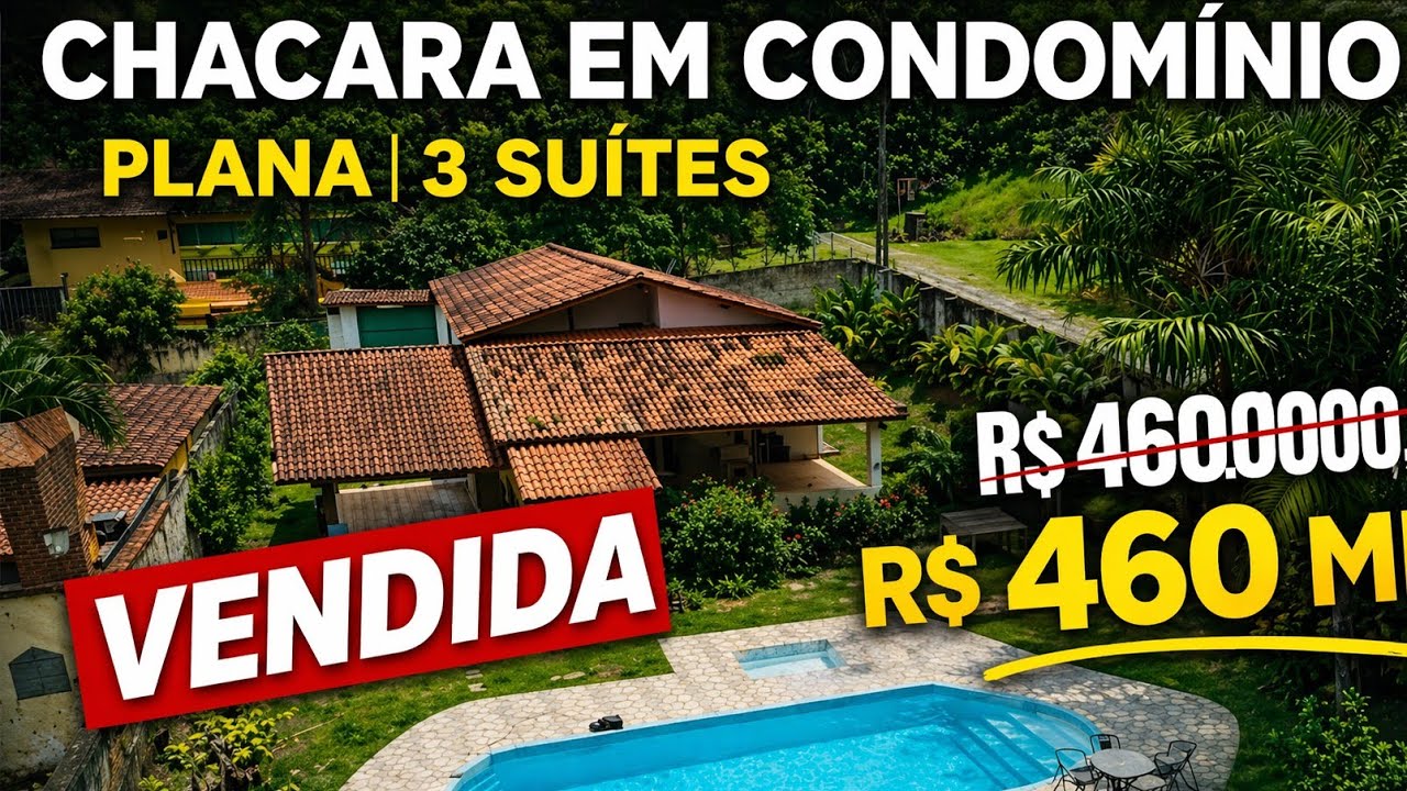 #335#👉 CHÁCARA PLANA EM CONDOMÍNIO | 3 SUÍTES POR R$ 550 MIL EM IBIÚNA SP