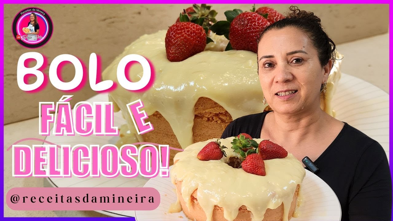 BOLO DE MORANGO COM LEITE NINHO  Fácil, Fofinho e Delicioso! 🍓✨
