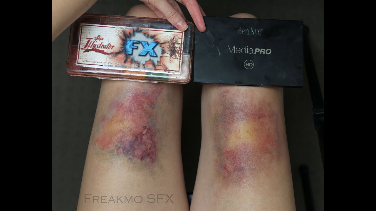 Макияж от синяков: сравнение Skin Illustrator FX с палитрой Ben Nye Ultimate FX (спирт против крема)