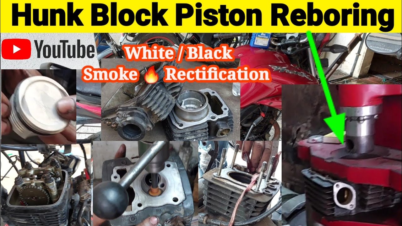 Block ❌ Piston Reboring 🛠️ White Smoke 💨 Rectification ✅ Hero Honda 🏍️ Hunk 2️⃣🅾️🅾️8️⃣
