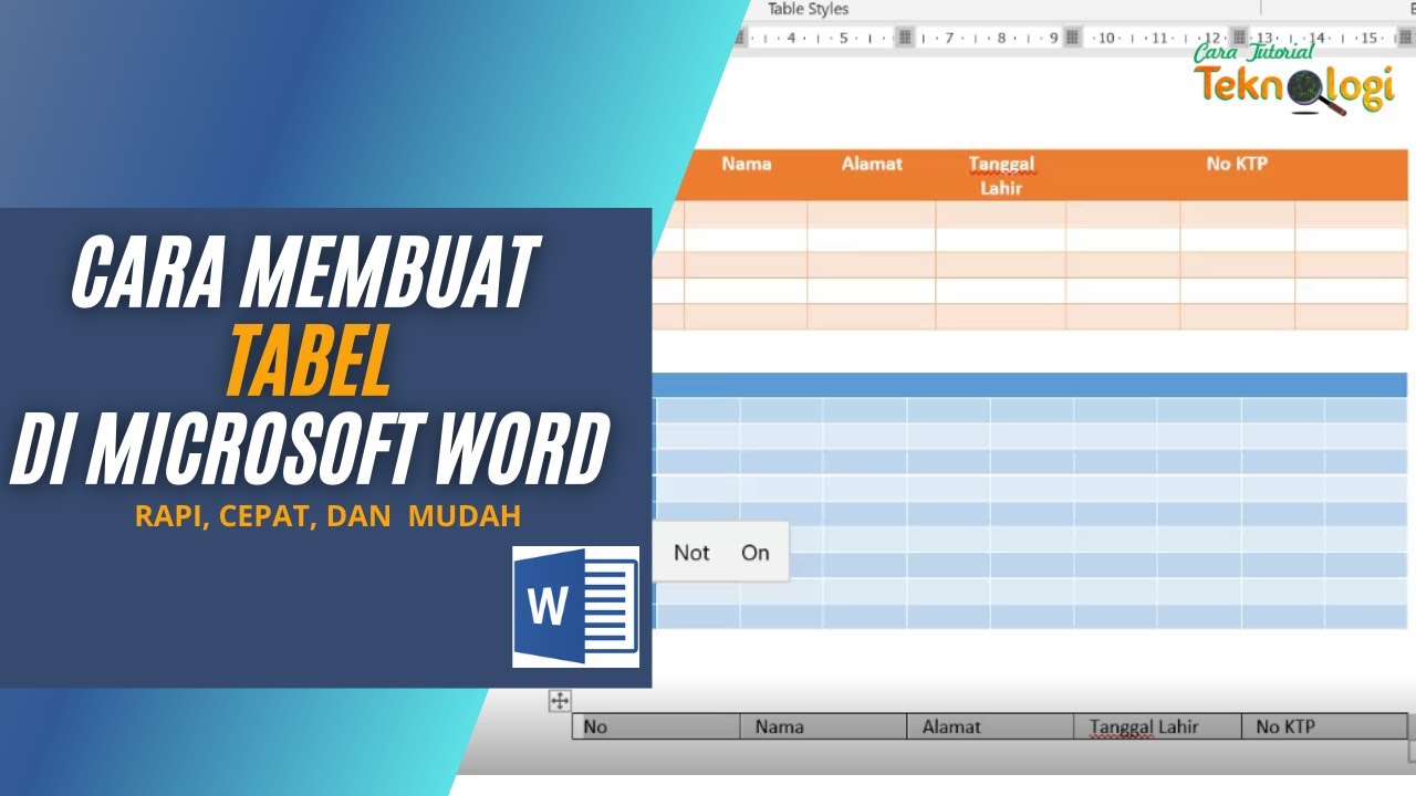 CARA MEMBUAT TABEL DI MICROSOFT WORD