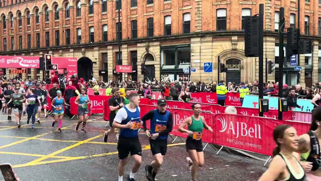A J Bell Great Manchester Run 2024, watch runners start the half marathon (Green Start) 26 May 2024