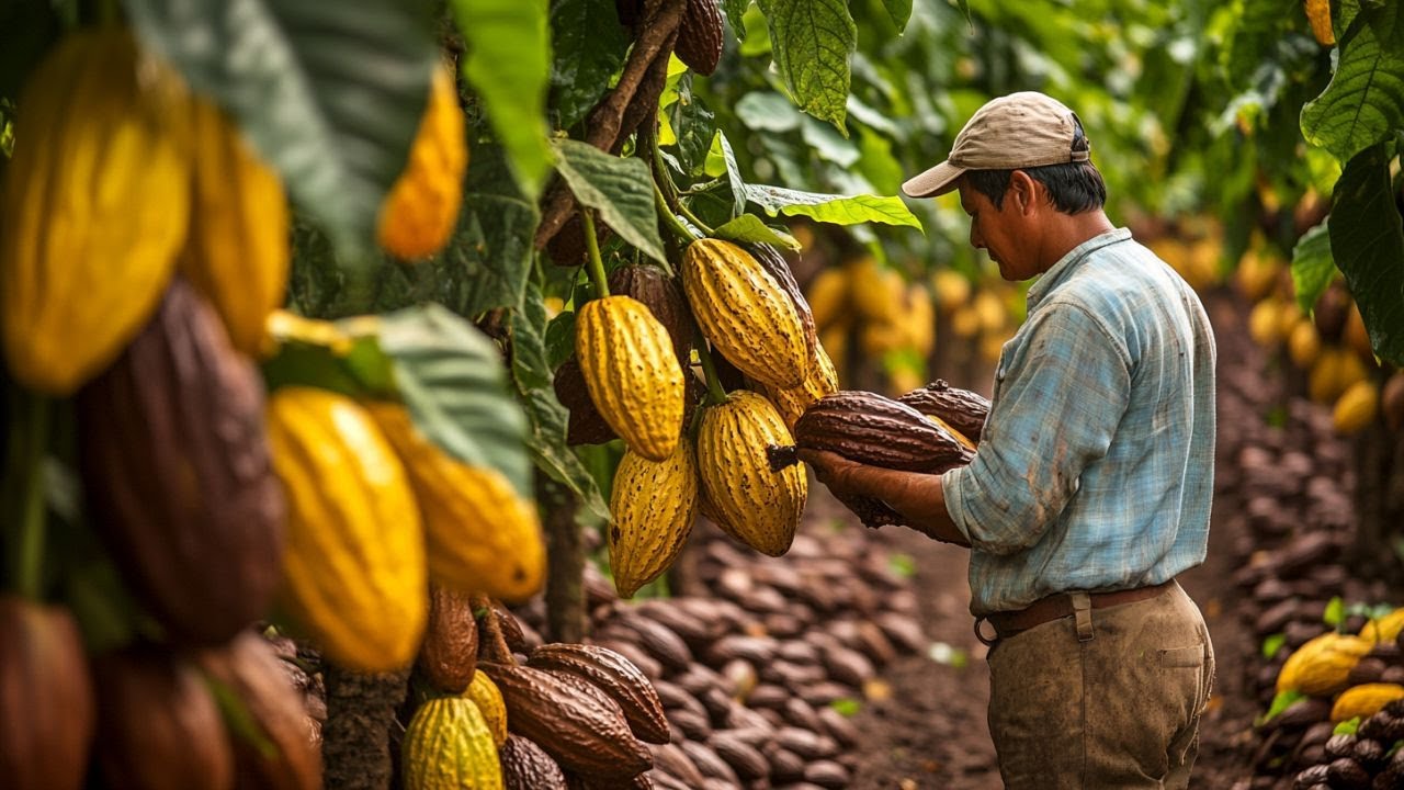Harvesting and Processing Cocoa Beans - Modern Chocolate Factory | Agriculture Documentary 🍫