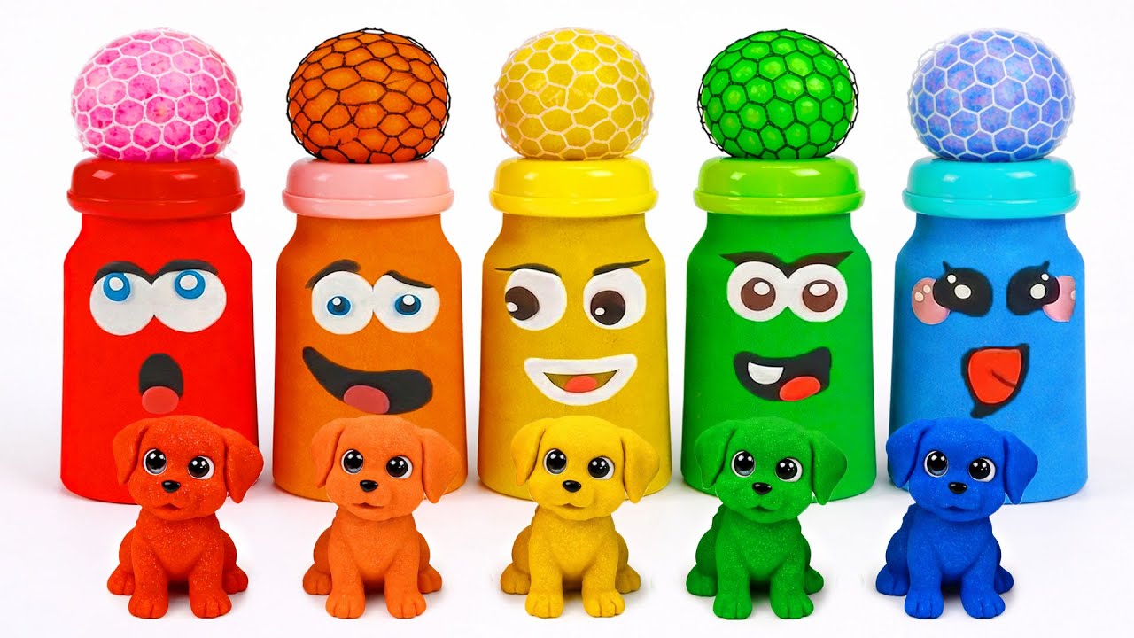 🍼 DIY Cute Milk Bottle Kinetic Sand ASMR & Cutting ASMR 🌈 ASMR Pasir Kinetik Botol Susu & ASMR