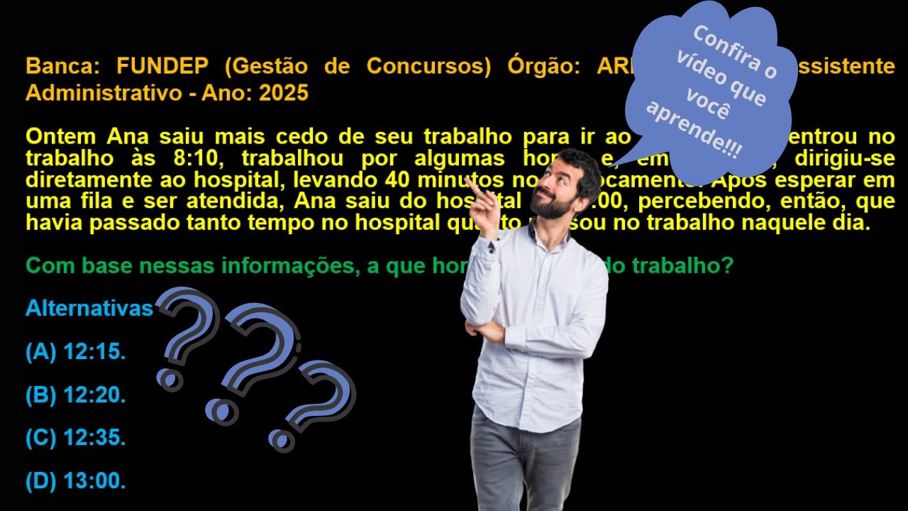 Problema do relógio! ⏱️Esse vai te salvar no concurso⏱️