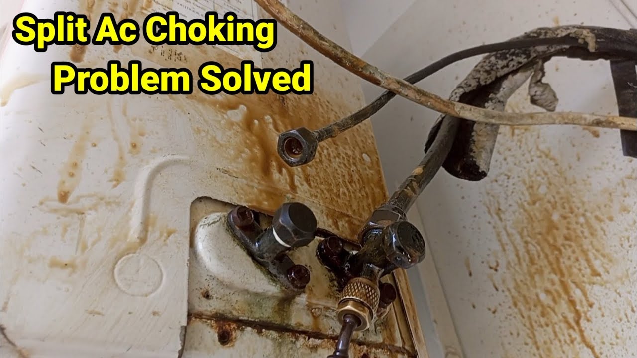 Split ac choking problem solve|split ac fleshing|how to remove split ac choking