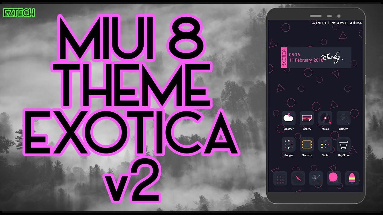 MIUI 8 / MIUI 9 Third Party Theme - Exotica v2 | 2017