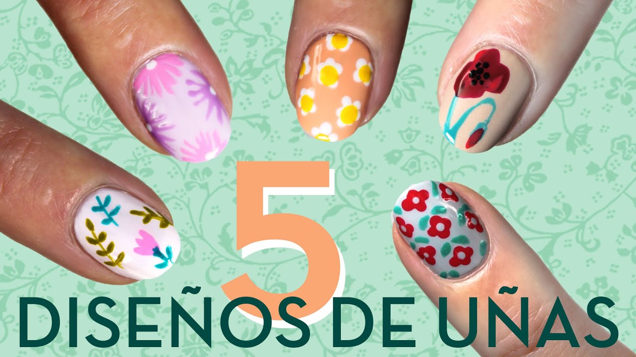 5 DISEÑOS DE UÑAS CON FLORES PASO A PASO