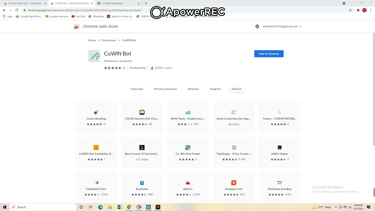 Booking Vaccination slot using AUTOMATED API THROUGH BOT.