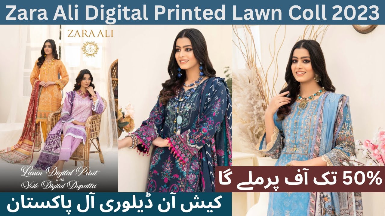 Zara Ali Digital Printed Lawn Coll 2023 Vol 01 | Factory Price | Cash On Deliverey