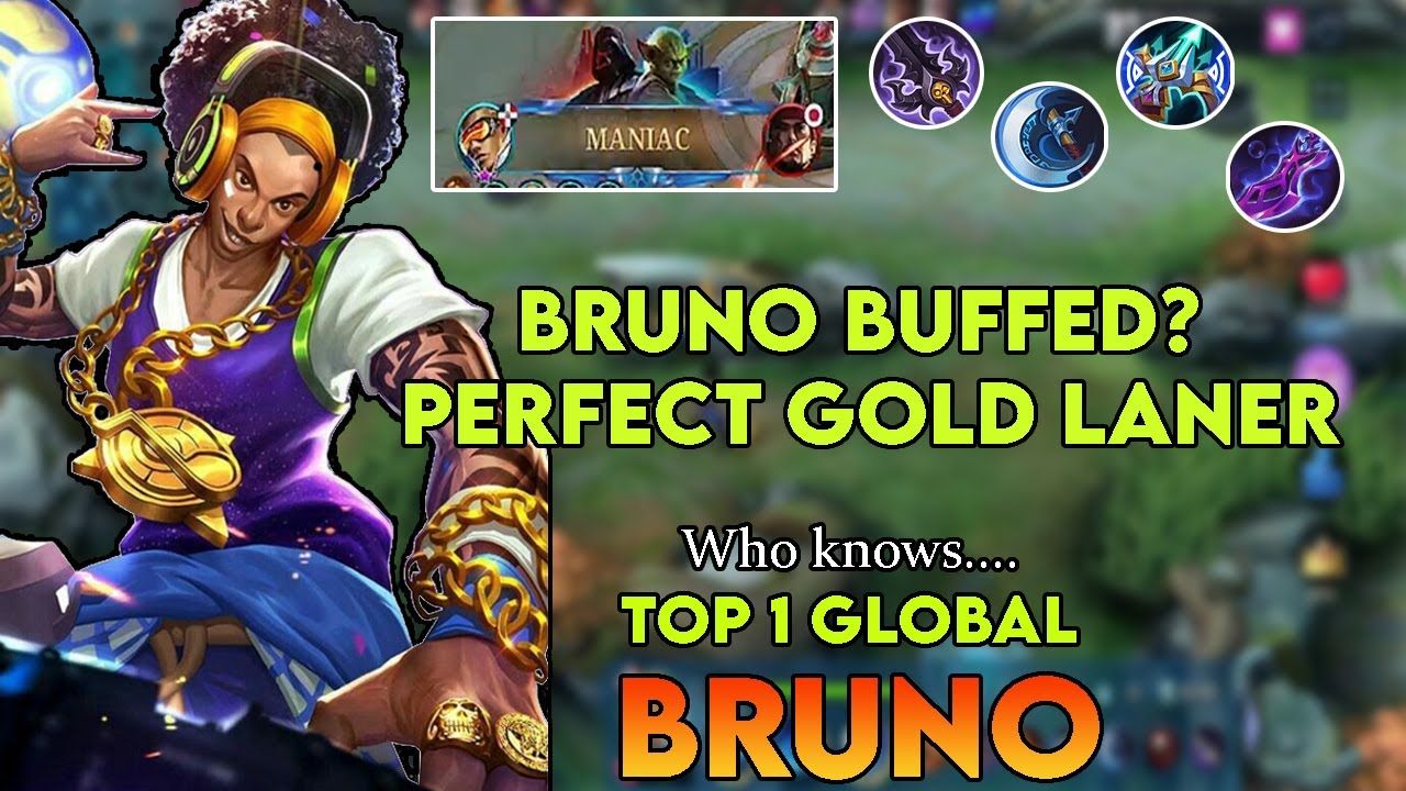 TOP 1 GLOBAL BRUNO GOLD LANE PLAYS | INSANE CRIT!! ~ MLBB