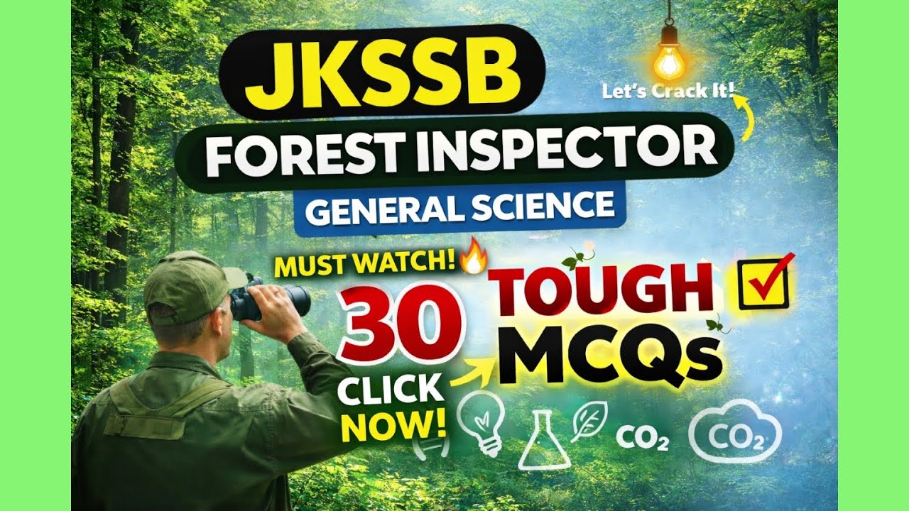 Jkssb  Forest Inspector General Science Most Important MCQ 