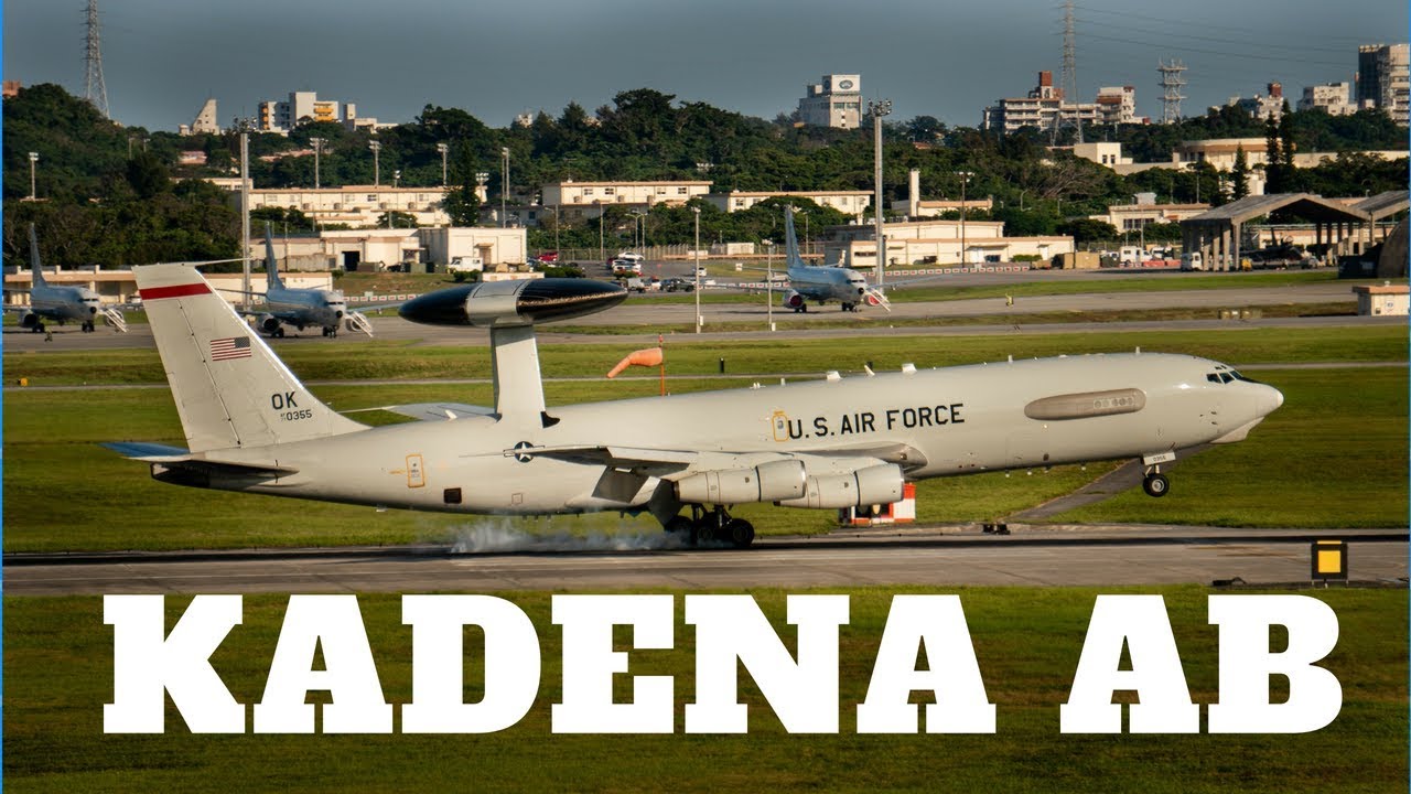 [4K] Kadena Air Base Plane Spotting Featuring U.S. Air Force E-3, F-22, C-130, C-17 and KC-135
