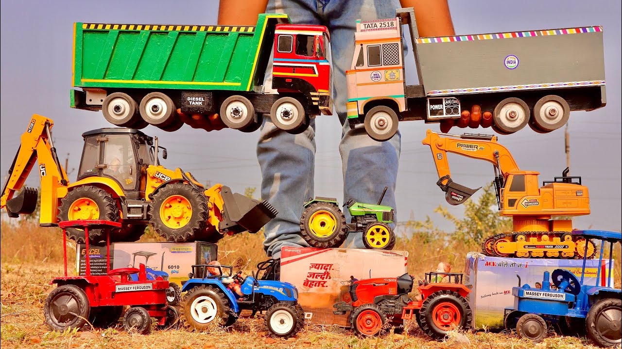 Die Model a unboxing Video | Tata Dump Truck | JCB Backhoe loader | Tractor | Excavator | Mahindra |