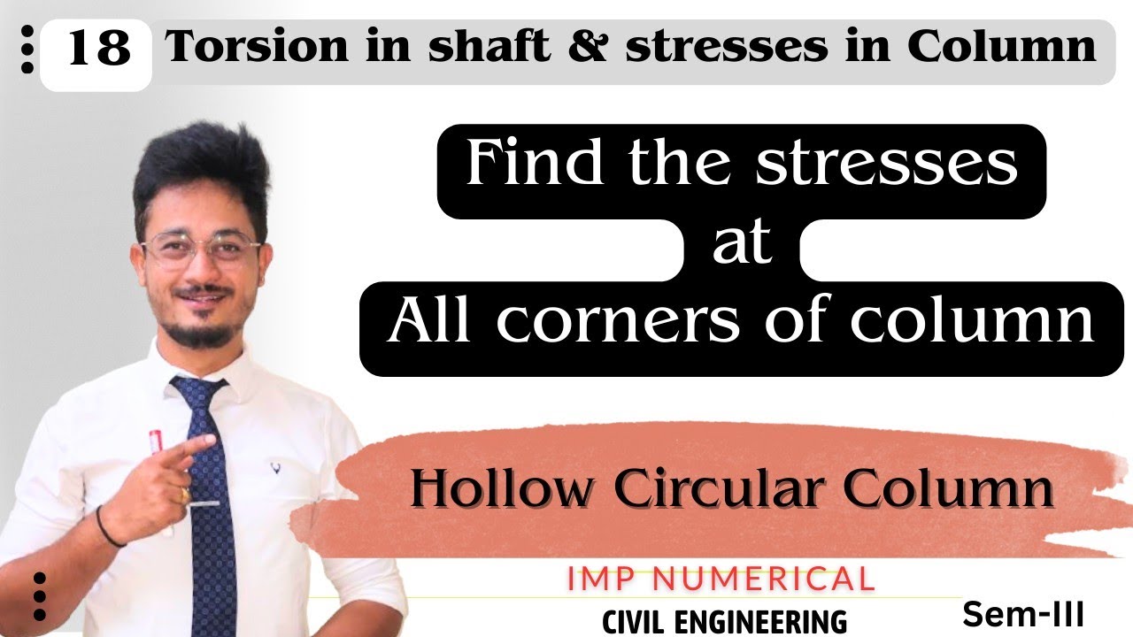 18* find the stresses at corners of column | MOS | civil engineering 