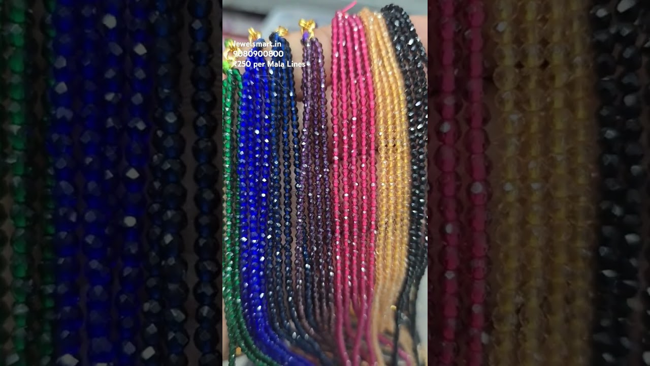 4 Lines Hydro Crystal Mala Can be used With Pendants Many Colors at Only ₹250 per piece 