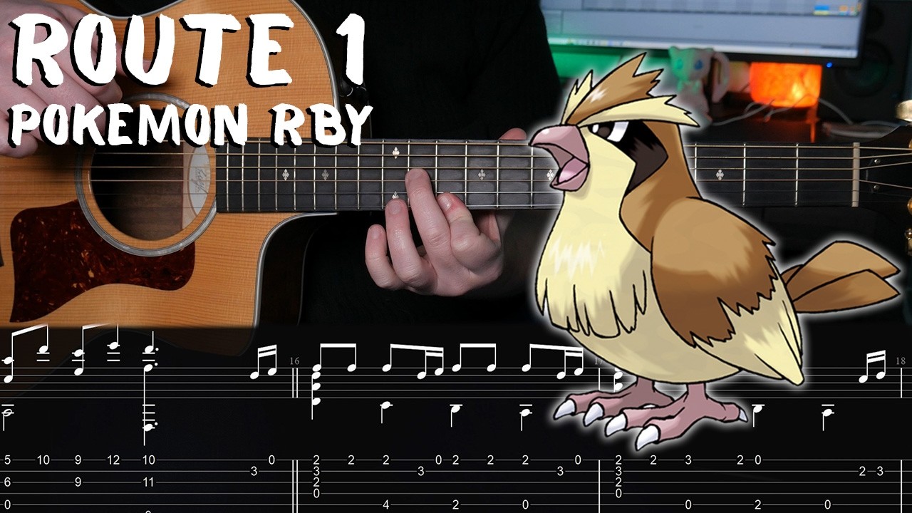 Route 1 - Pokemon Red/Blue/Yellow - Fingerstyle Guitar Tutorial + TAB | 1 ばんどろ