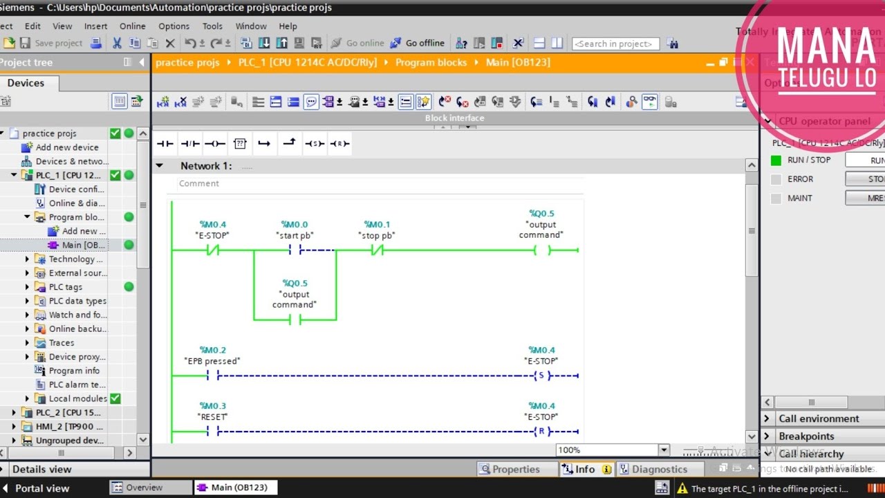 HOW TO CREATE AN E-STOP LOGIC | EMERGENCY STOP IN PLC PROGRAMMING 