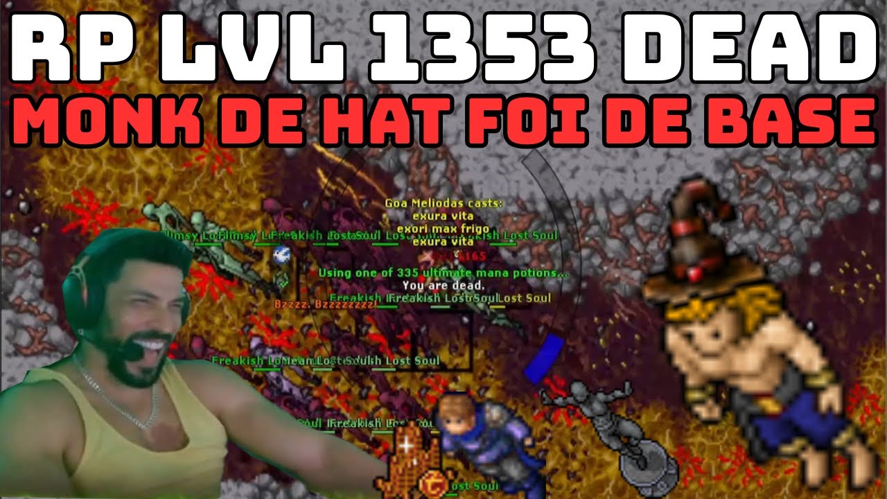 O REI DOS DROPS RAROS, RP LVL 1353 PEGOU YELLOW E DEU RUIM, O FOCO É CAÇAR O TROTLERZIN, #tibia