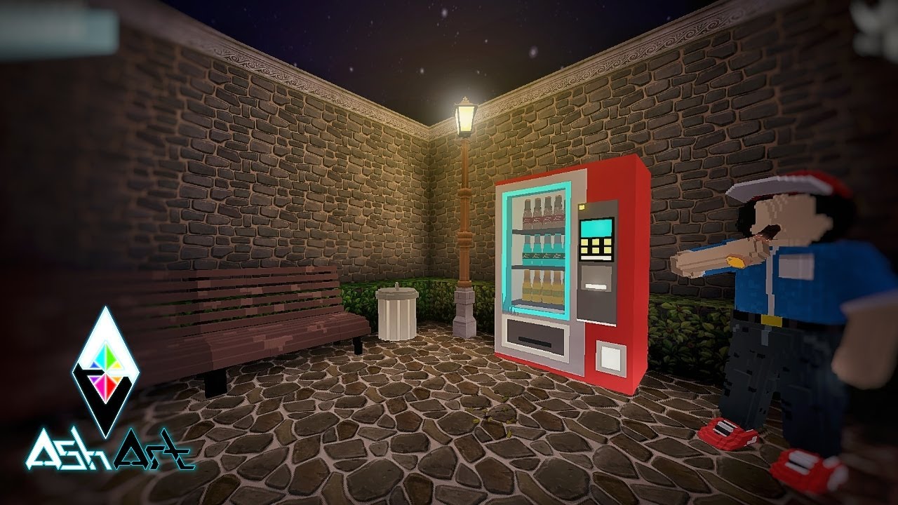 Mini World Block Art : How To Make Vending Machine - Tutorial - Miniature - Drinks
